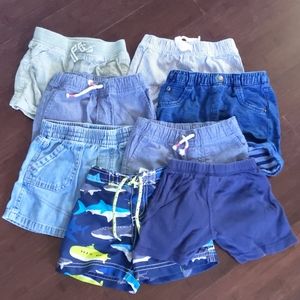 Lot of 8 Baby Boy Shorts Size 12 Months